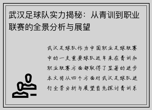 武汉足球队实力揭秘：从青训到职业联赛的全景分析与展望